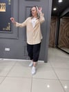Bürümcük Oversize Gömlek Bej