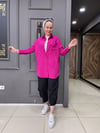 Bürümcük Oversize Gömlek Fuşya