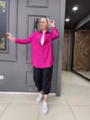 Bürümcük Oversize Gömlek Fuşya