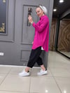 Bürümcük Oversize Gömlek Fuşya
