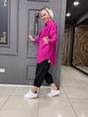 Bürümcük Oversize Gömlek Fuşya