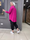 Bürümcük Oversize Gömlek Fuşya