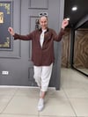 Bürümcük Oversize Gömlek Kahve