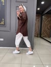 Bürümcük Oversize Gömlek Kahve