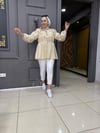 Büzgülü Gömlek Bej