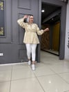 Büzgülü Gömlek Bej