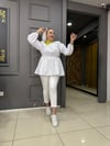 Büzgülü Gömlek Beyaz
