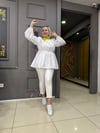 Büzgülü Gömlek Beyaz