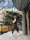 Çantalı Uzun Kürk Yelek Kahve