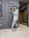 Çift Renk Hırka Neon Yeşili Gri