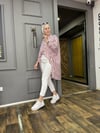 Çizgili Oversize Gömlek Bordo