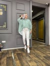 Çizgili Oversize Gömlek Yeşil