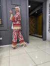Desenli Kimonolu Takım Bordo