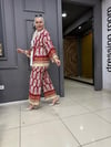 Desenli Kimonolu Takım Bordo
