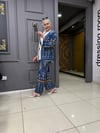 Desenli Kimonolu Takım İndigo