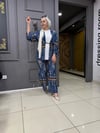 Desenli Kimonolu Takım İndigo