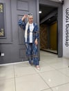 Desenli Kimonolu Takım İndigo