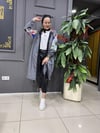 Desenli yağmurluk Gri