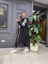 Desenli yağmurluk Siyah