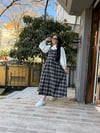 Ekose Elbise Siyah Gri