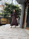 Fır Fır Detaylı Etekli Takım Kahve