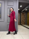 Fitilli Triko Elbise Bordo
