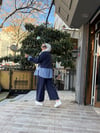 Gömlek Detaylı Çizgili Takım Lacivert
