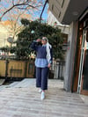 Gömlek Detaylı Çizgili Takım Lacivert