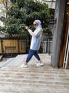 Gömlek Detaylı Sweat Ekru/Mavi