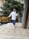 Gömlek Detaylı Sweat Ekru/Mavi