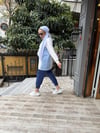 Gömlek Detaylı Sweat Ekru/Mavi