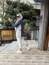 Gömlek Detaylı Sweat Füme/Gri