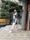 Gömlek Detaylı Sweat Füme/Gri