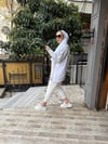 Gömlek Detaylı Sweat Gri/Beyaz