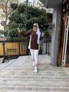 Gömlek Detaylı Sweat Kahve/Ekru
