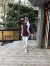 Gömlek Detaylı Sweat Kahve/Ekru