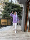Gömlek Detaylı Sweat Lila/Beyaz
