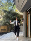 Güle Detay Şalvar Takım Siyah