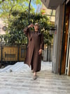 İthal Fularlı Keten Takım Kahve