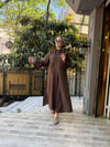 İthal Fularlı Keten Takım Kahve