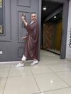 Kahve Desenli Şifon Kimono