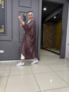 Kahve Desenli Şifon Kimono