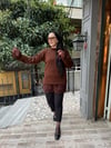 Kahve Tüllü Kazak