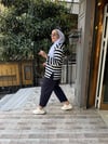 Kalın Çizgili Baskılı Sweat Lacivert