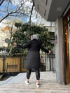 Kapitone Detay Kaşe Mont Siyah