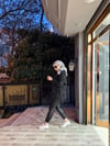 Kapitone Saçaklı Kap Siyah