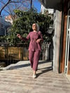Kemerli Ön Detay Takım Bordo