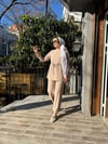 Kemerli Ön Detay Takım Krem