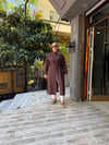 Keten Yırtmaçlı Tunik Kahve