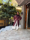 Keten Yırtmaçlı Tunik Mürdüm